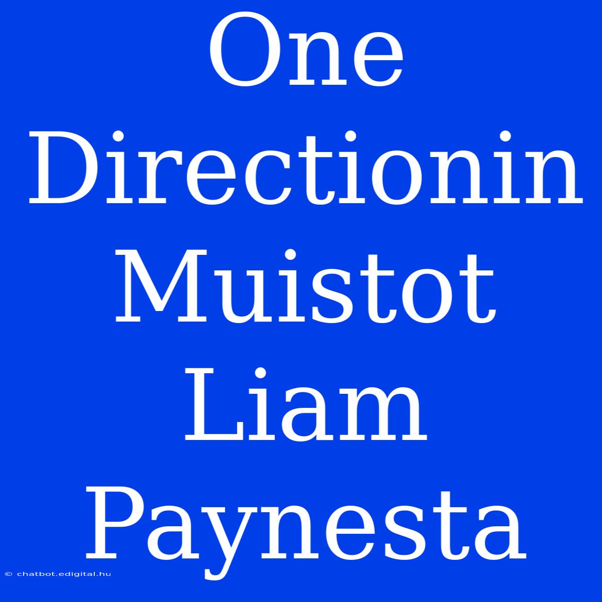 One Directionin Muistot Liam Paynesta