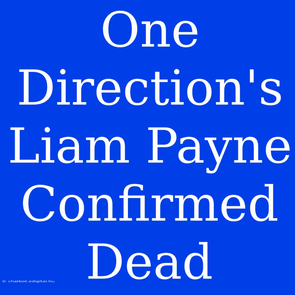 One Direction's Liam Payne Confirmed Dead