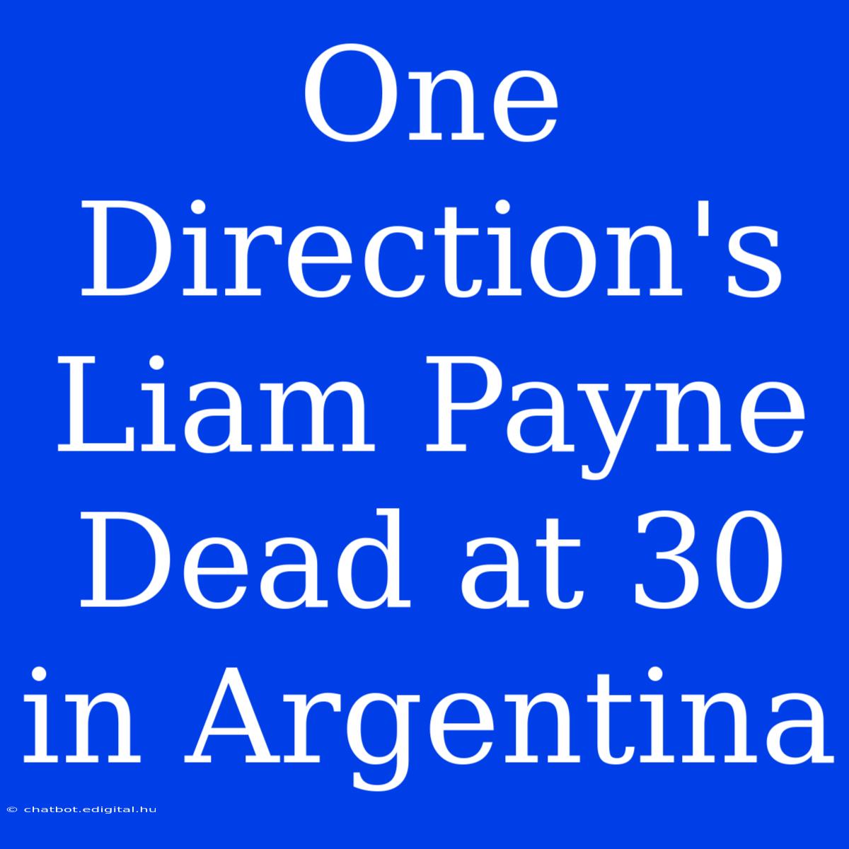 One Direction's Liam Payne Dead At 30 In Argentina 