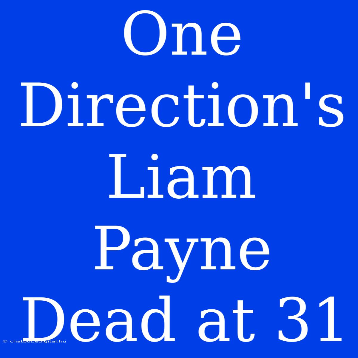 One Direction's Liam Payne Dead At 31