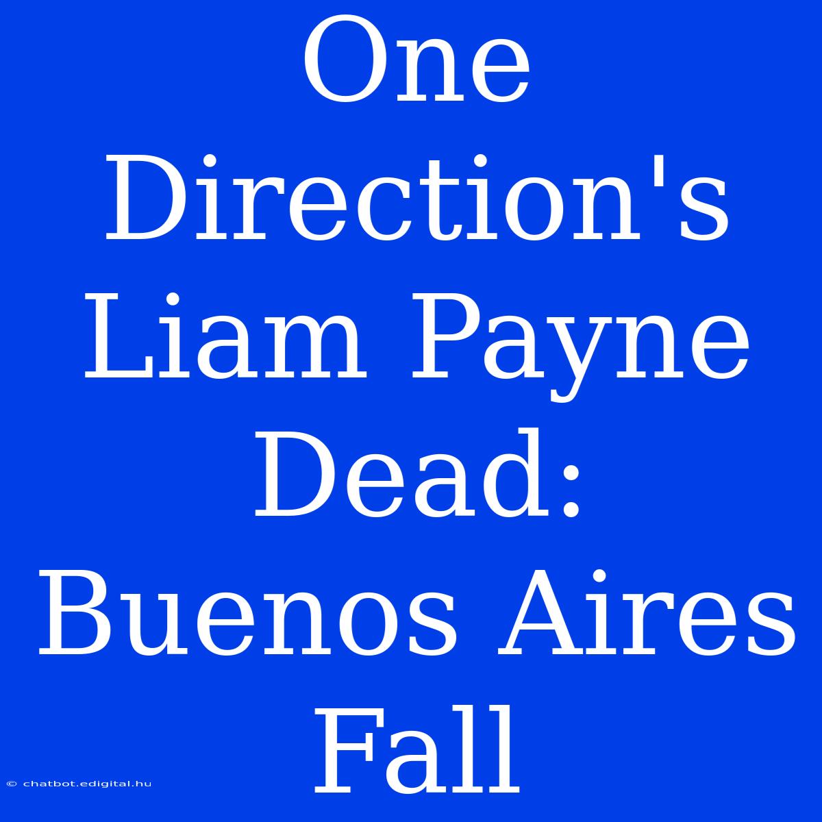 One Direction's Liam Payne Dead: Buenos Aires Fall