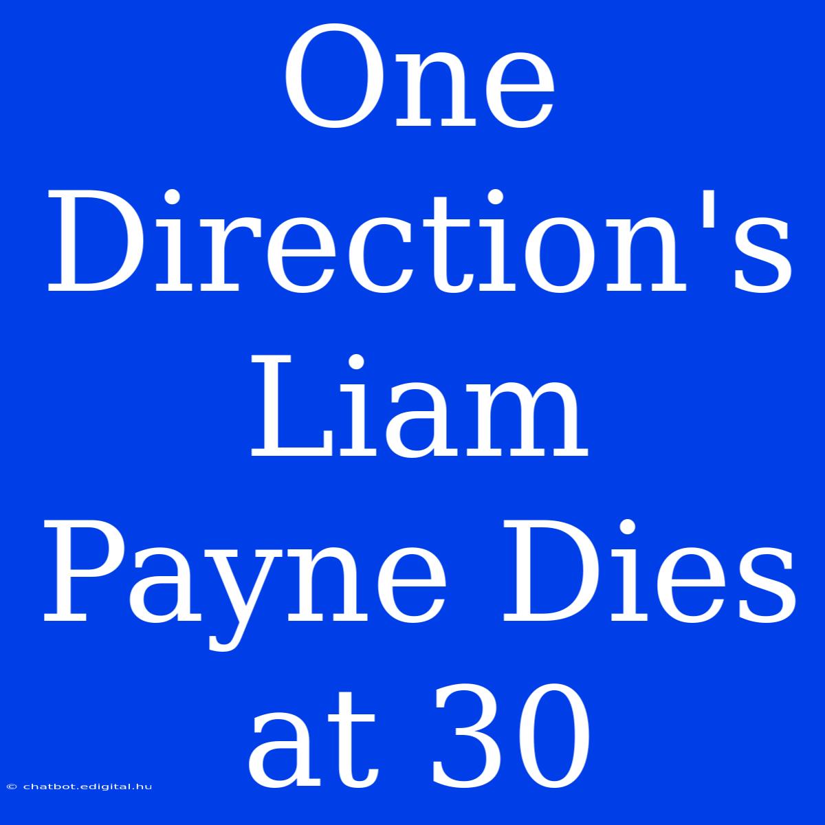 One Direction's Liam Payne Dies At 30