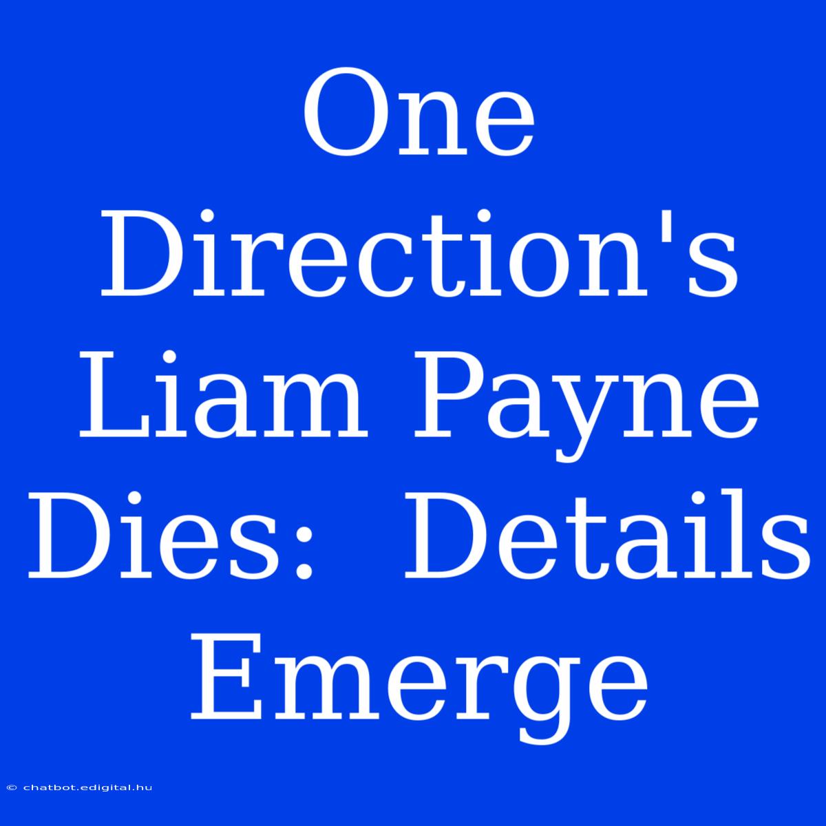 One Direction's Liam Payne Dies:  Details Emerge