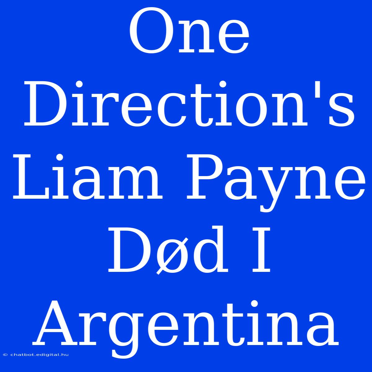 One Direction's Liam Payne Død I Argentina