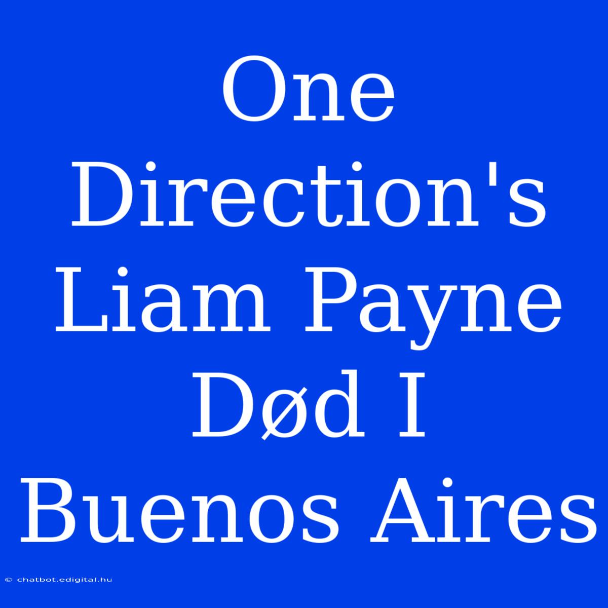 One Direction's Liam Payne Død I Buenos Aires