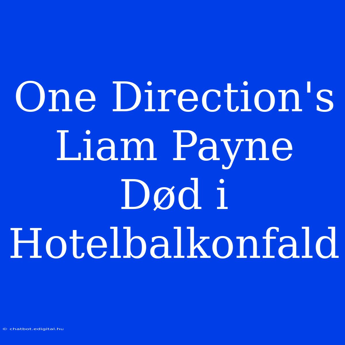 One Direction's Liam Payne Død I Hotelbalkonfald