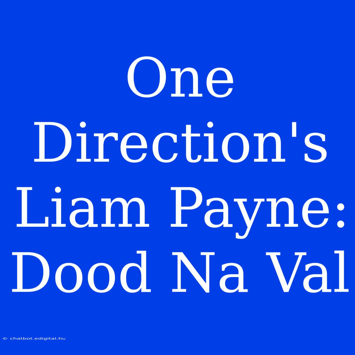 One Direction's Liam Payne: Dood Na Val 