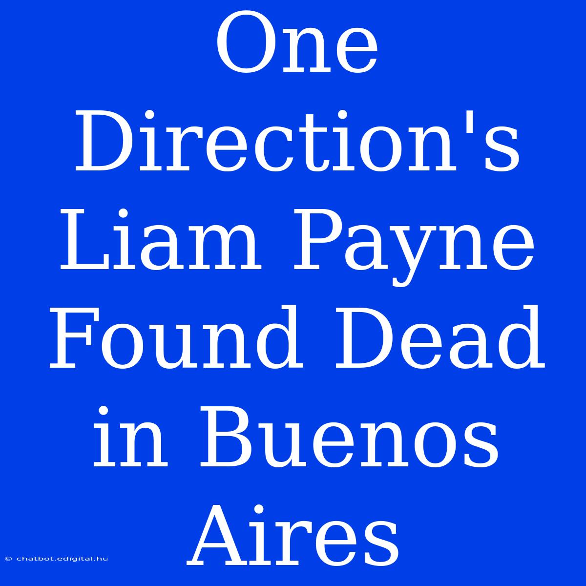 One Direction's Liam Payne Found Dead In Buenos Aires