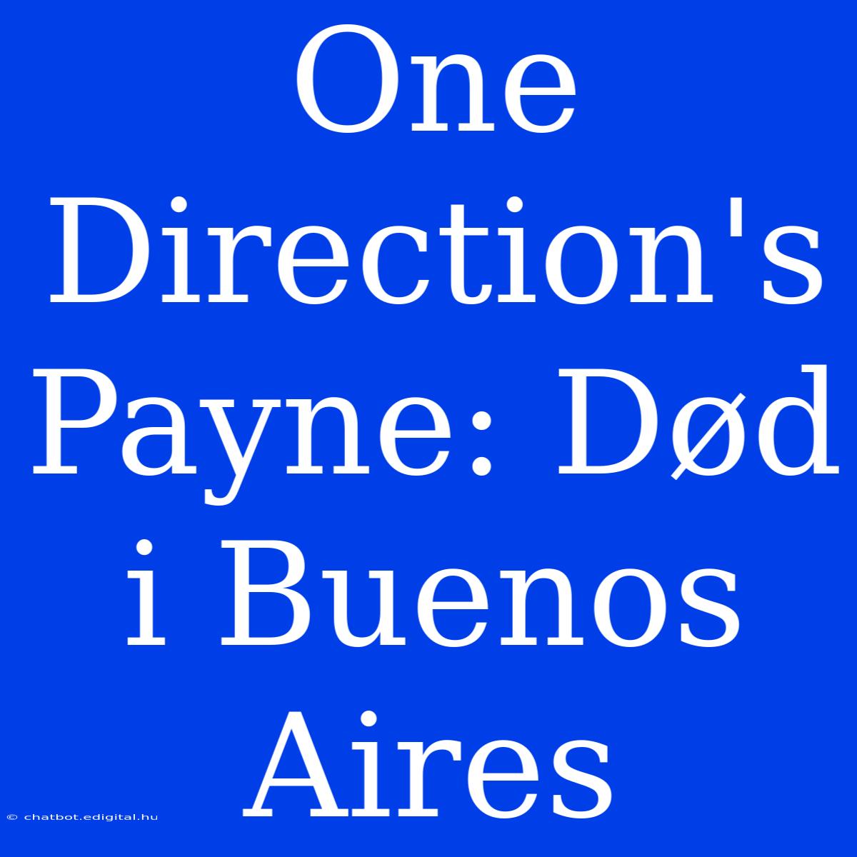 One Direction's Payne: Død I Buenos Aires