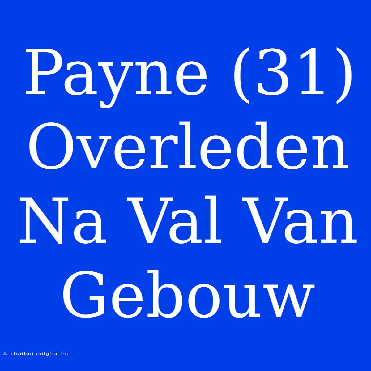 Payne (31) Overleden Na Val Van Gebouw 