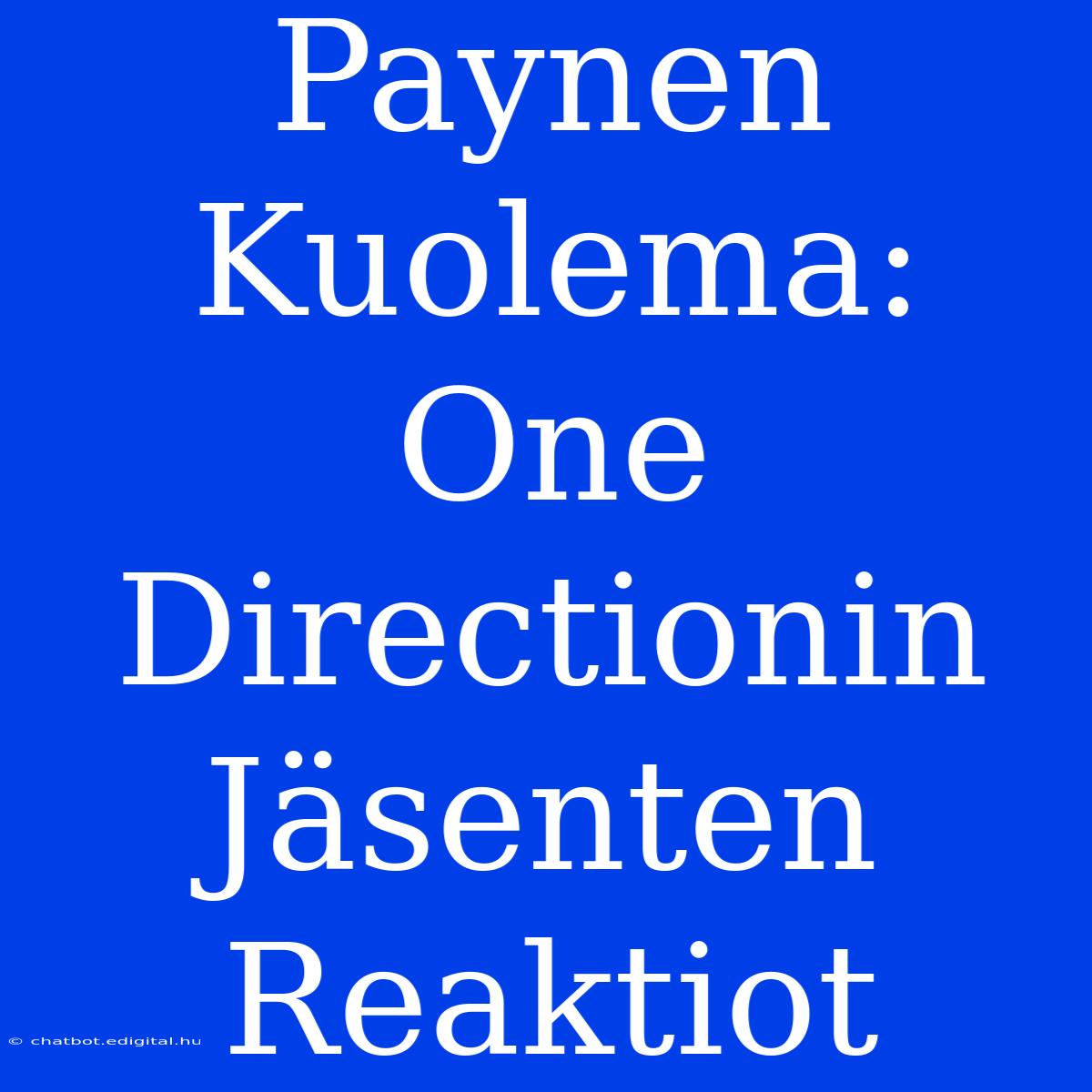 Paynen Kuolema: One Directionin Jäsenten Reaktiot