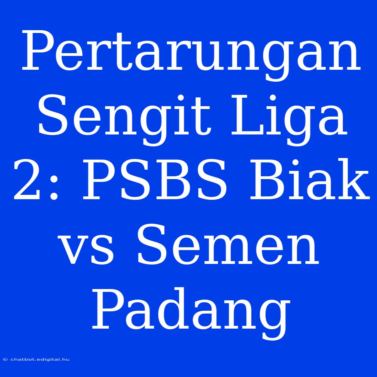 Pertarungan Sengit Liga 2: PSBS Biak Vs Semen Padang