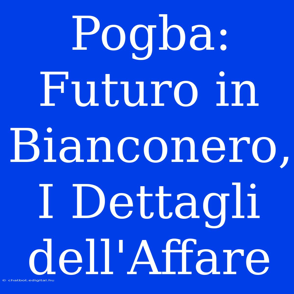 Pogba: Futuro In Bianconero, I Dettagli Dell'Affare