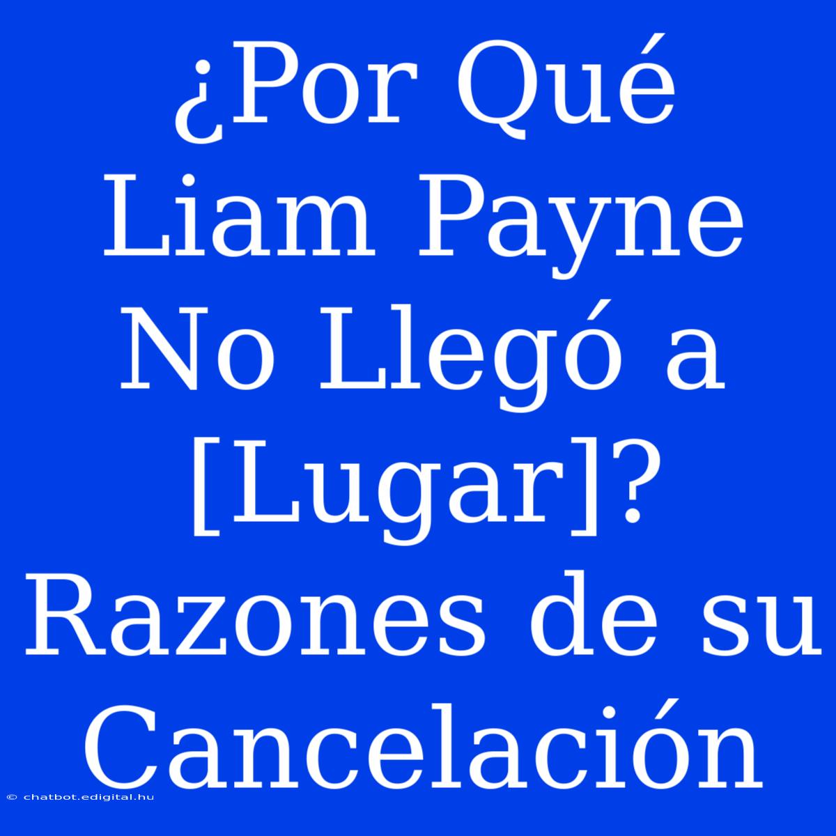 ¿Por Qué Liam Payne No Llegó A [Lugar]? Razones De Su Cancelación