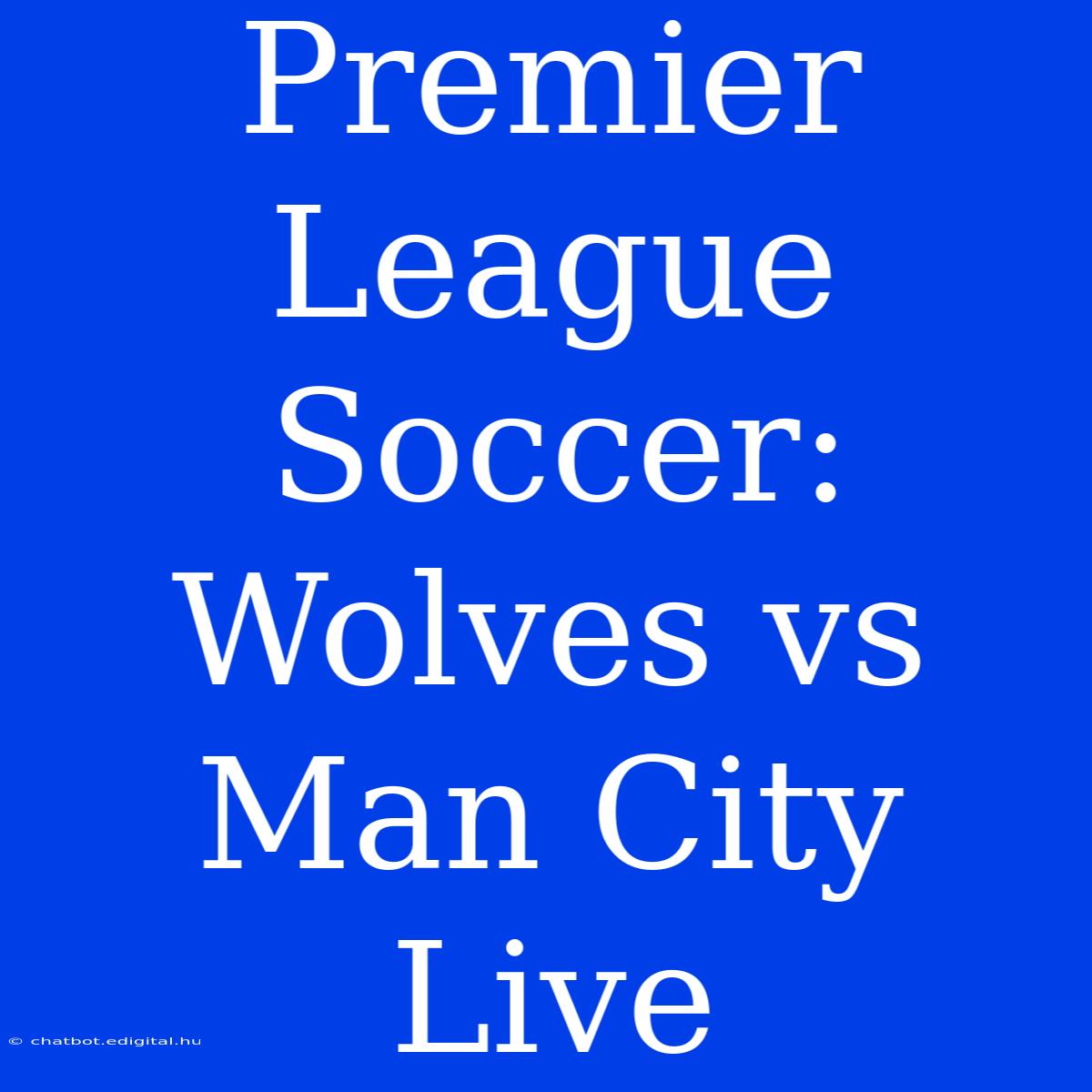 Premier League Soccer: Wolves Vs Man City Live