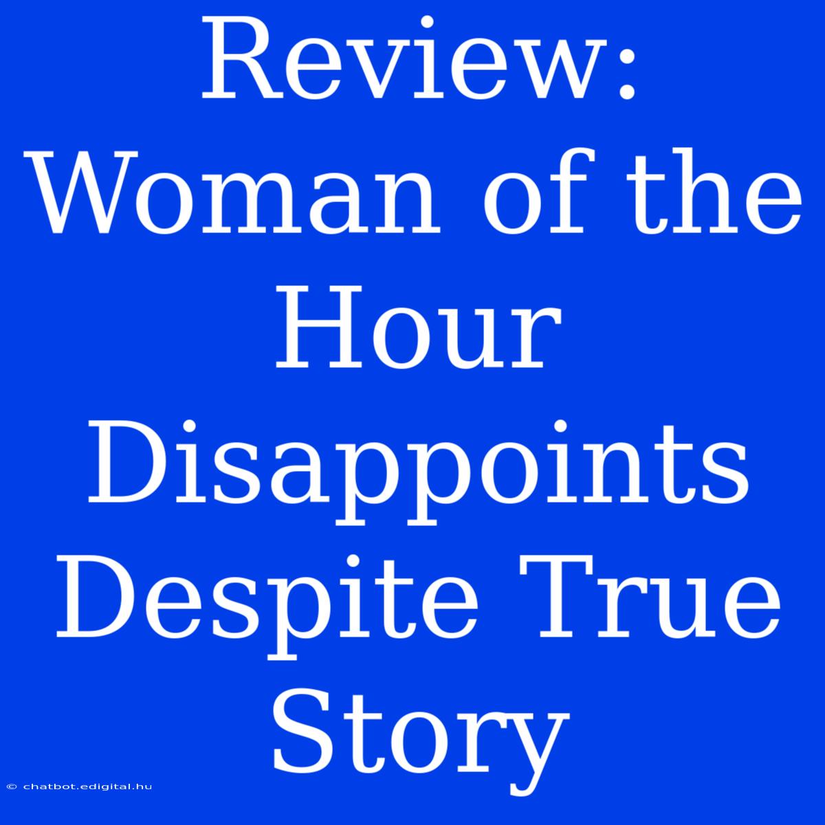 Review: Woman Of The Hour Disappoints Despite True Story