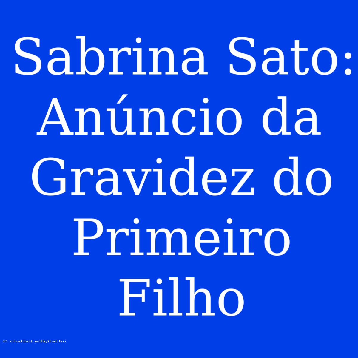 Sabrina Sato: Anúncio Da Gravidez Do Primeiro Filho