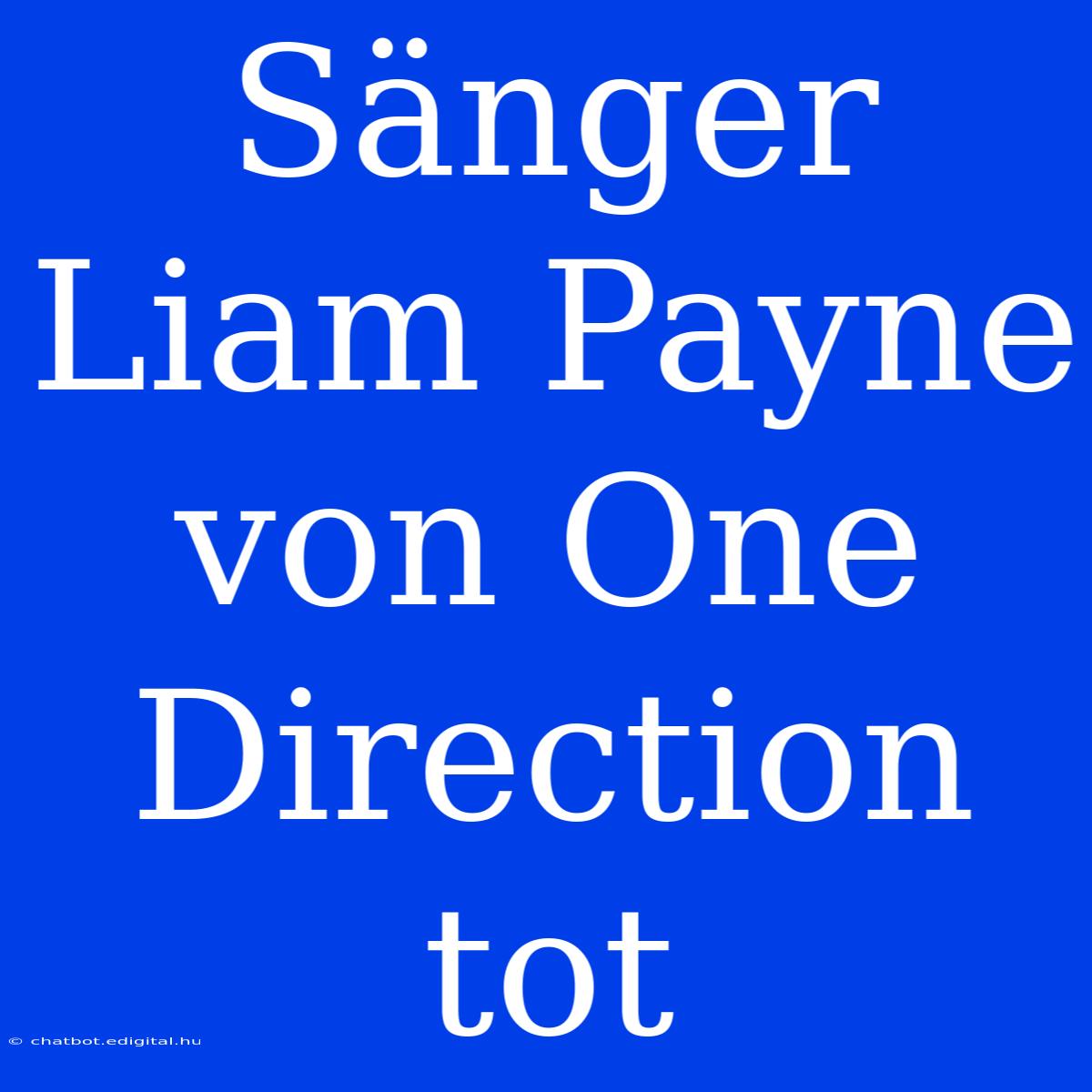 Sänger Liam Payne Von One Direction Tot