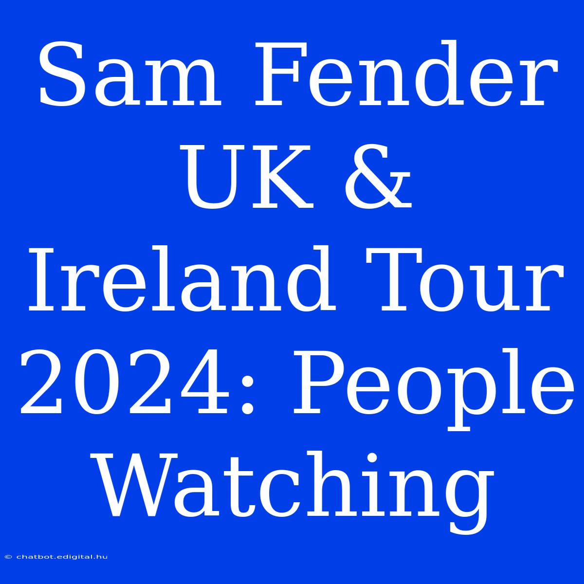 Sam Fender UK & Ireland Tour 2024: People Watching 