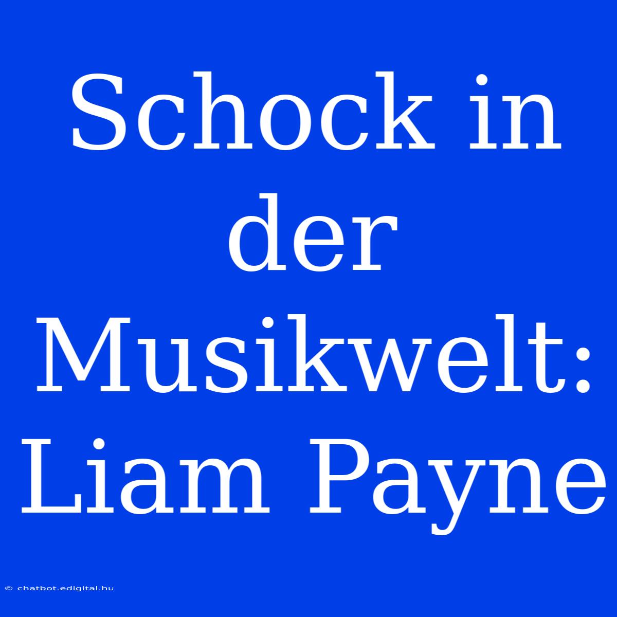 Schock In Der Musikwelt: Liam Payne