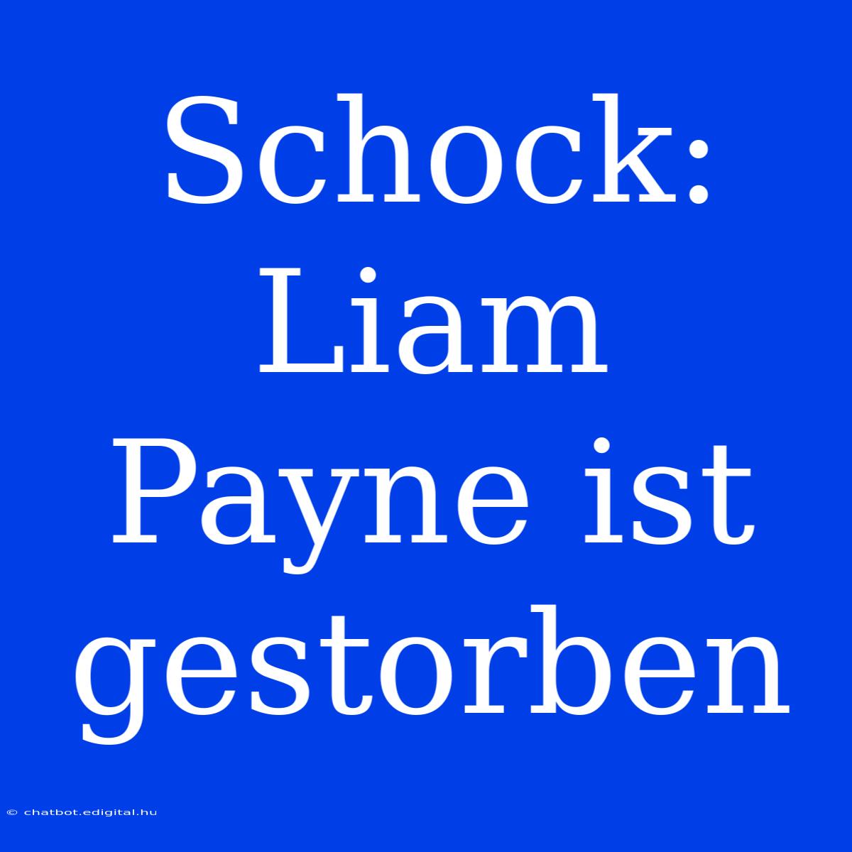 Schock: Liam Payne Ist Gestorben