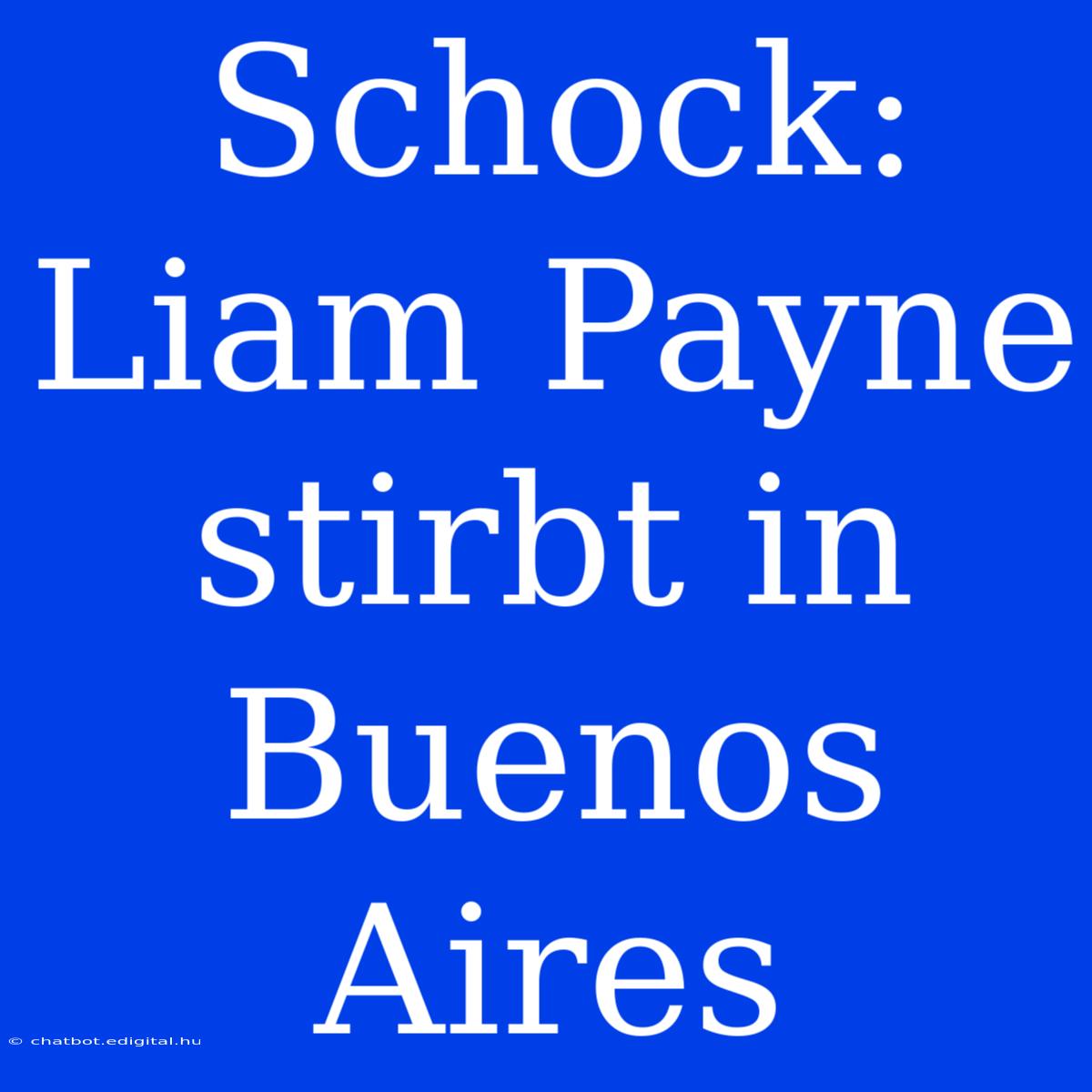 Schock: Liam Payne Stirbt In Buenos Aires