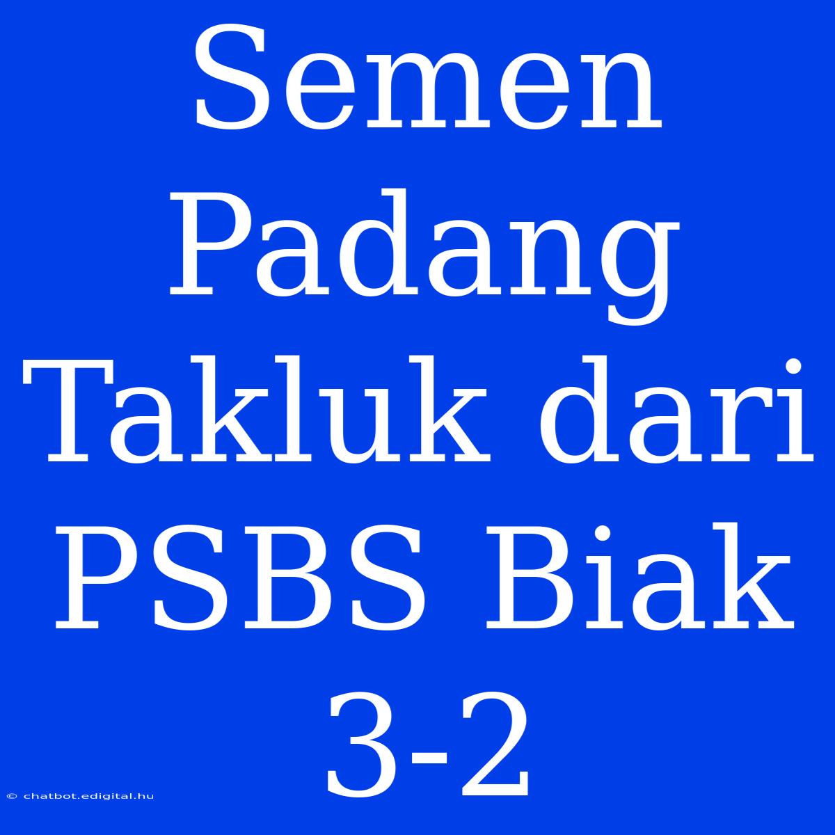 Semen Padang Takluk Dari PSBS Biak 3-2