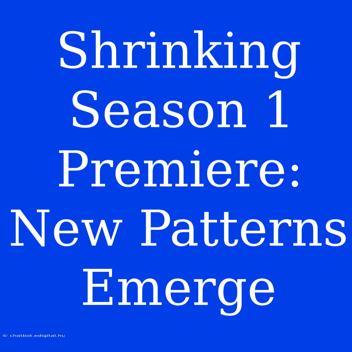 Shrinking Season 1 Premiere: New Patterns Emerge