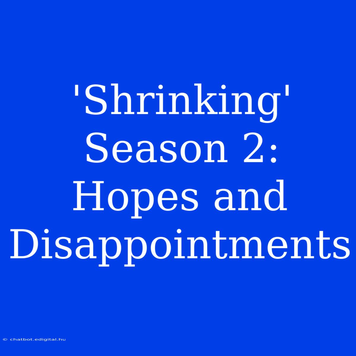 'Shrinking' Season 2:  Hopes And Disappointments 