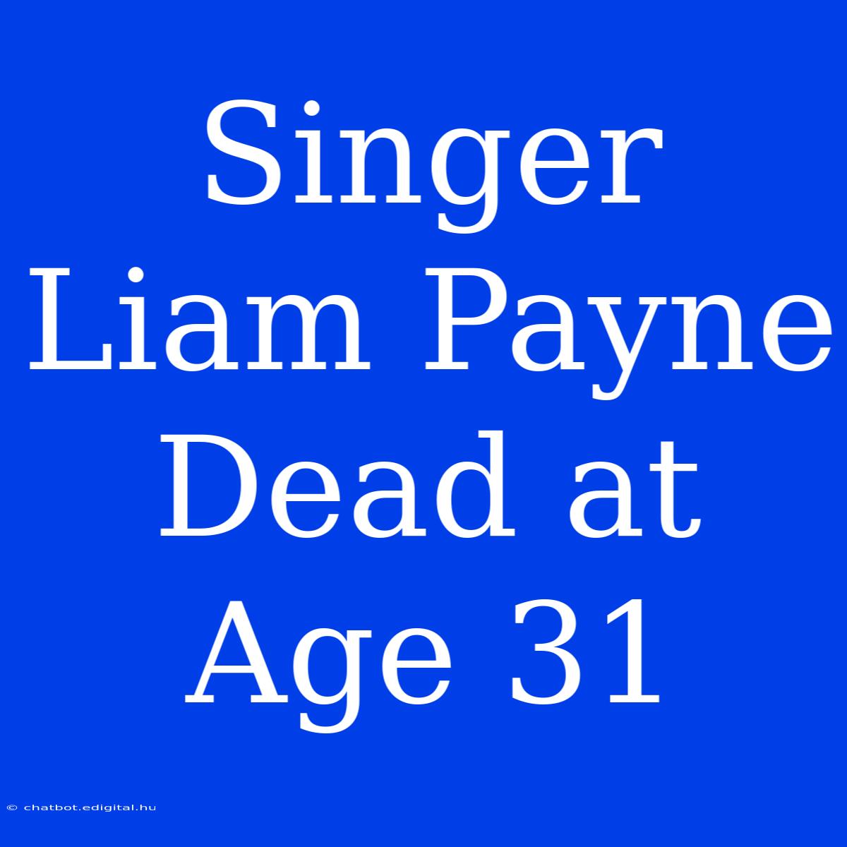 Singer Liam Payne Dead At Age 31 