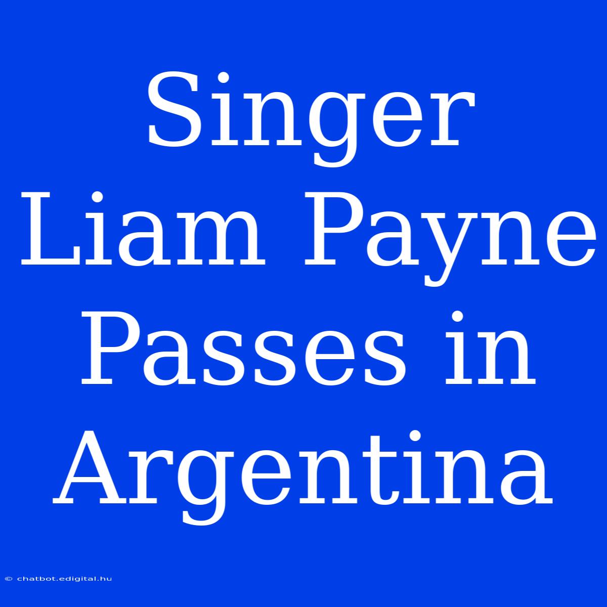 Singer Liam Payne Passes In Argentina