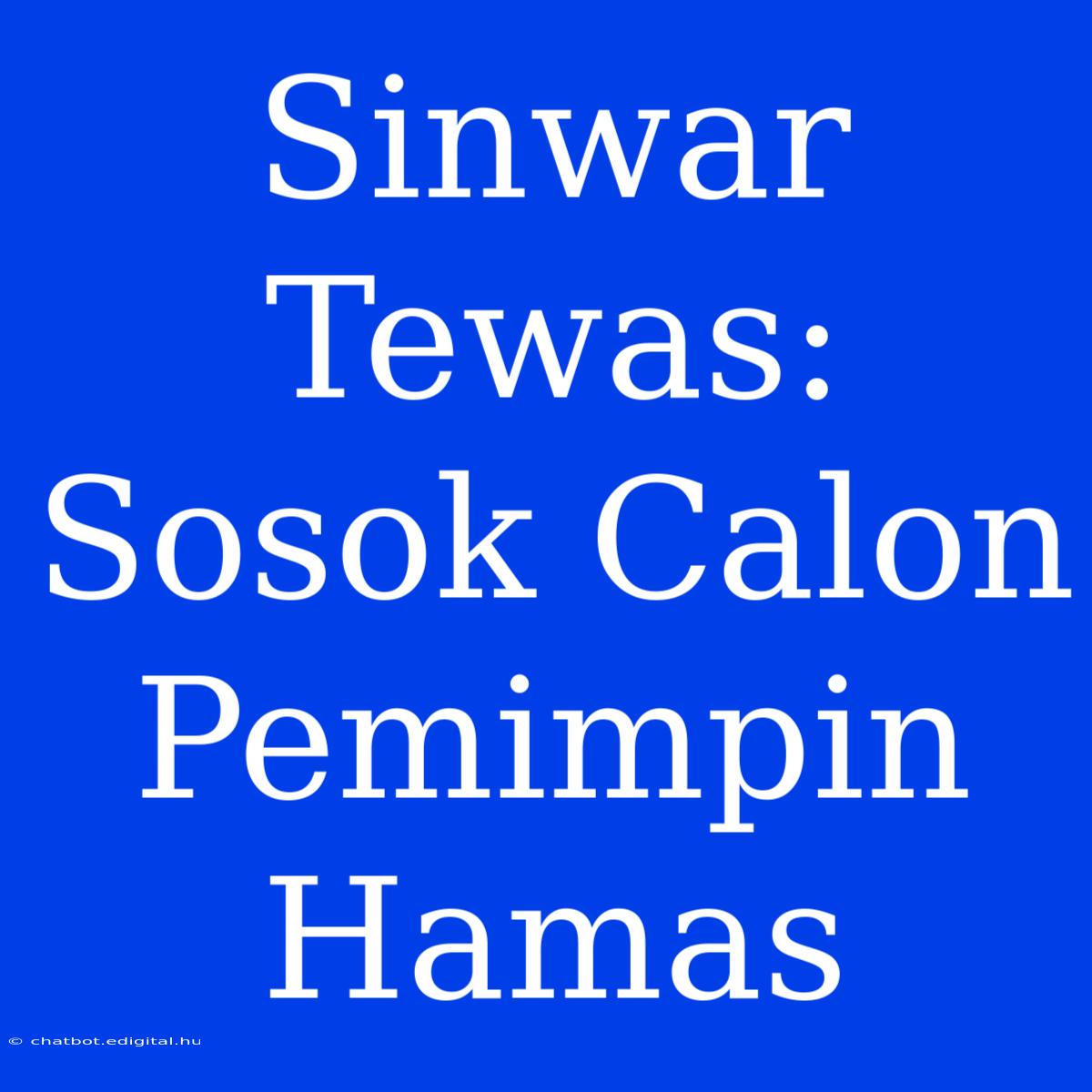 Sinwar Tewas: Sosok Calon Pemimpin Hamas