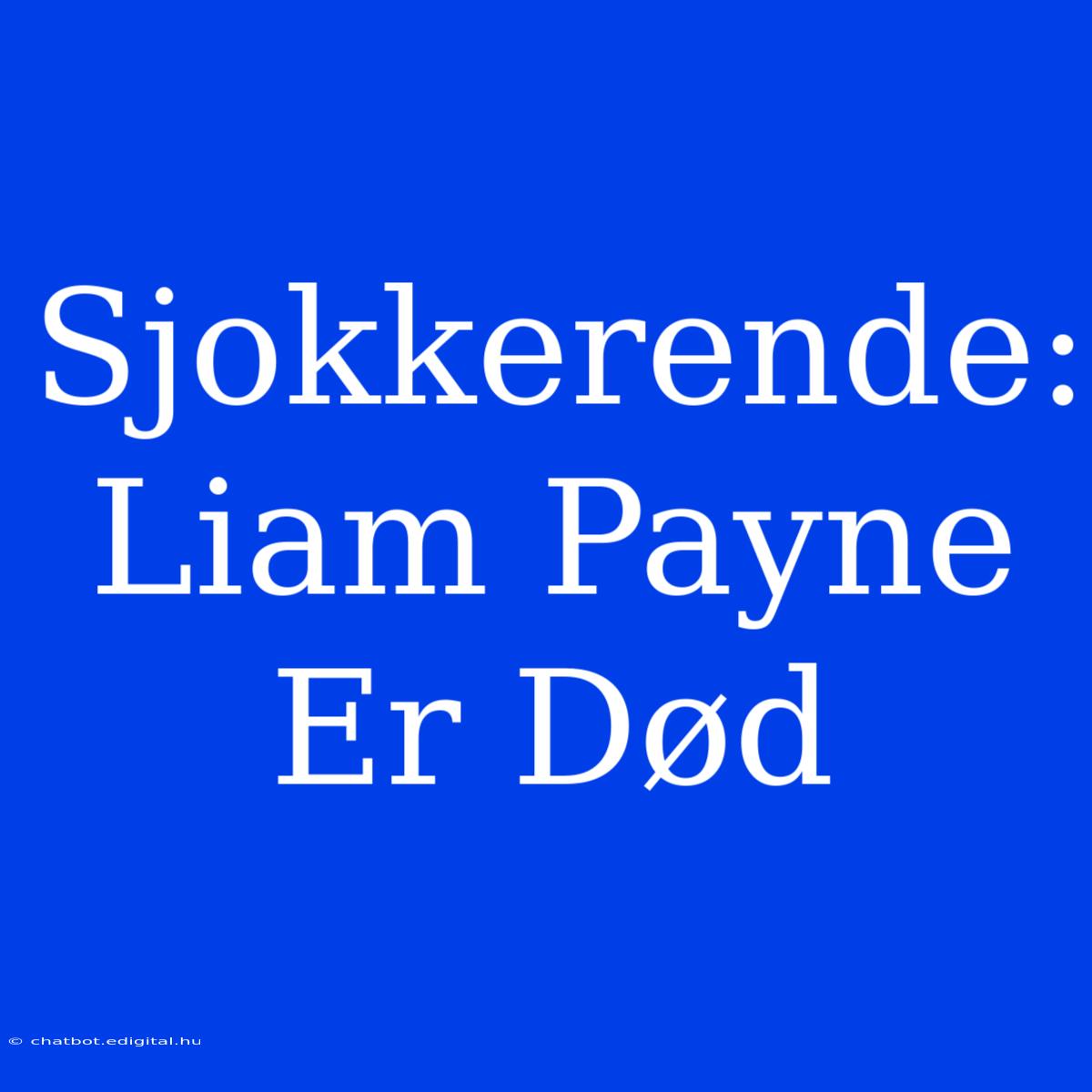 Sjokkerende: Liam Payne Er Død