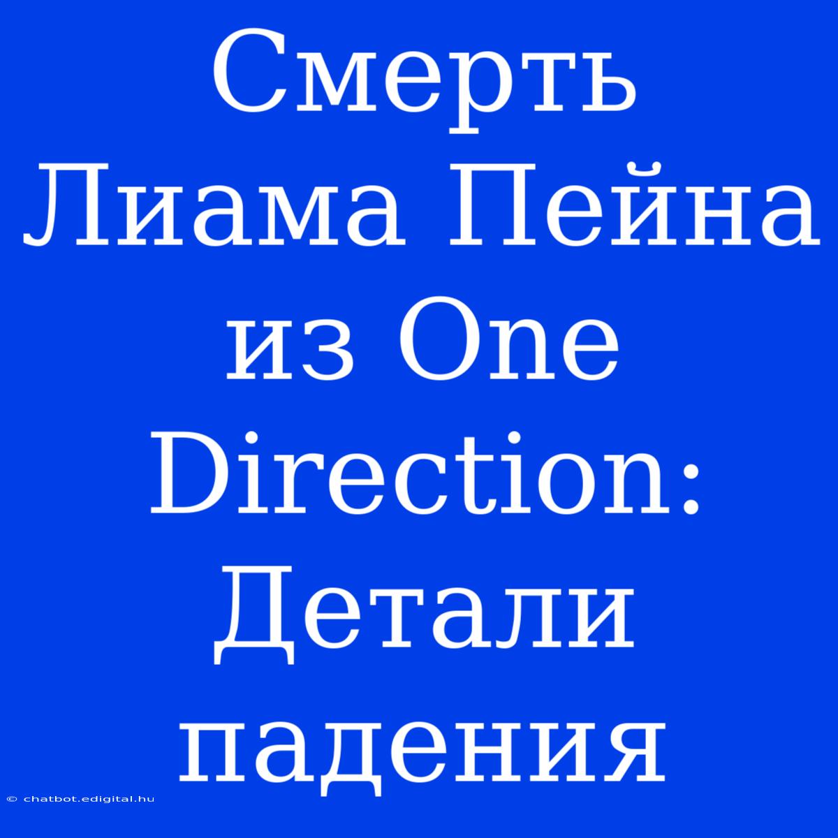 Смерть Лиама Пейна Из One Direction: Детали Падения