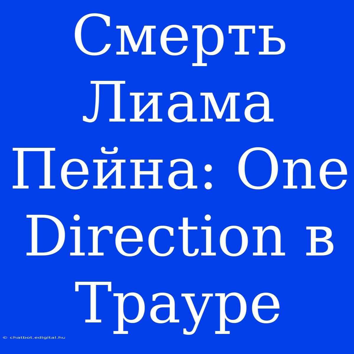 Смерть Лиама Пейна: One Direction В Трауре