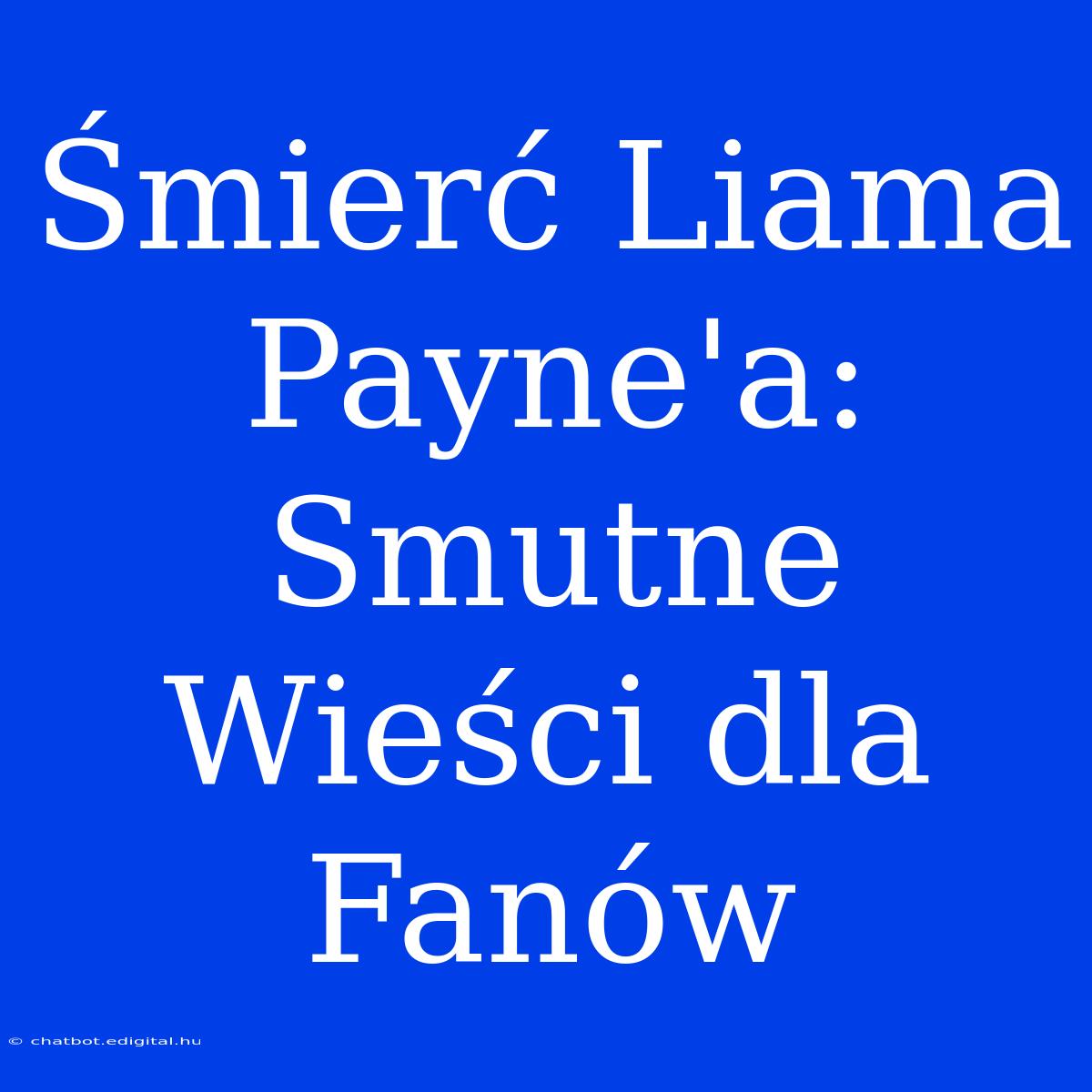 Śmierć Liama Payne'a: Smutne Wieści Dla Fanów