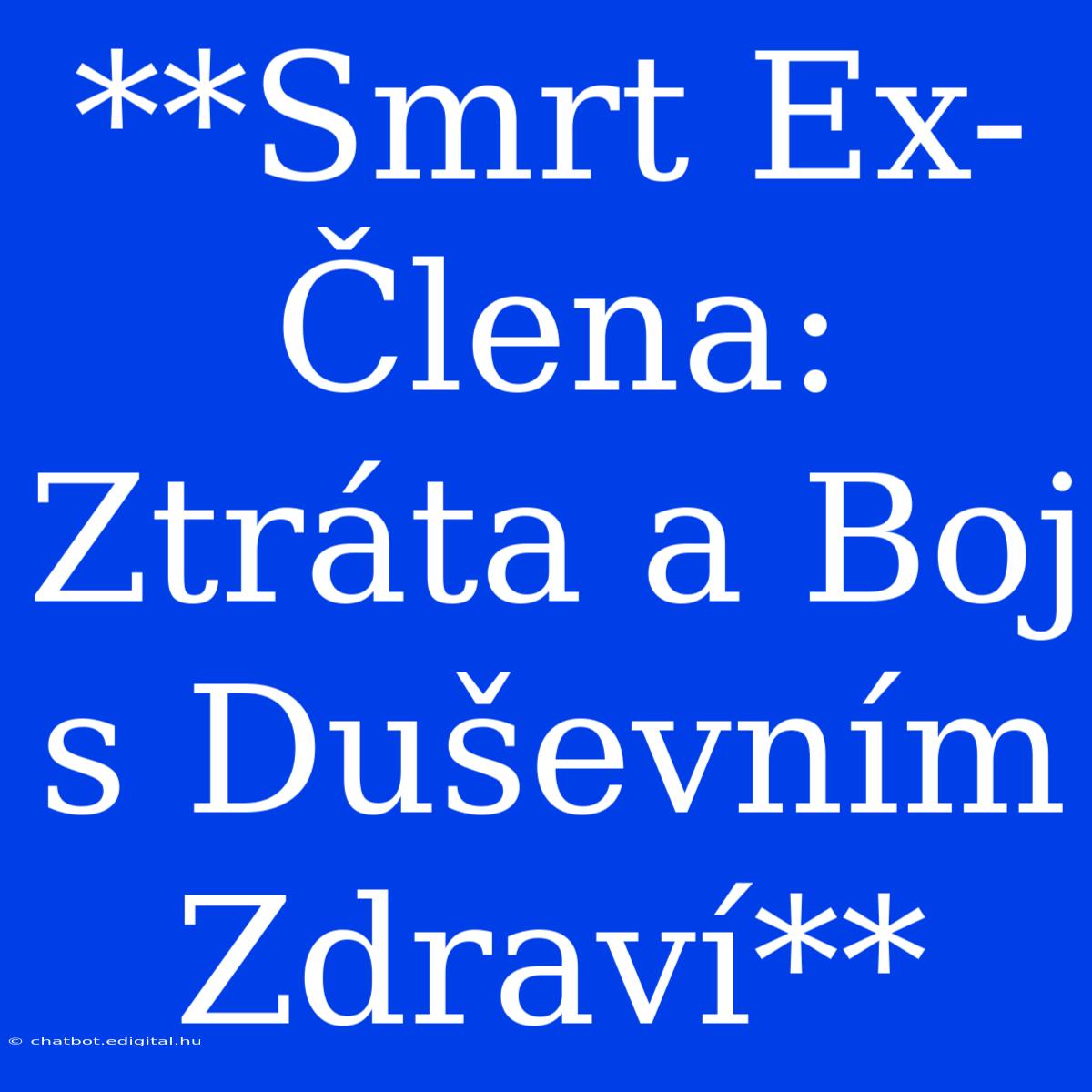 **Smrt Ex-Člena: Ztráta A Boj S Duševním Zdraví**