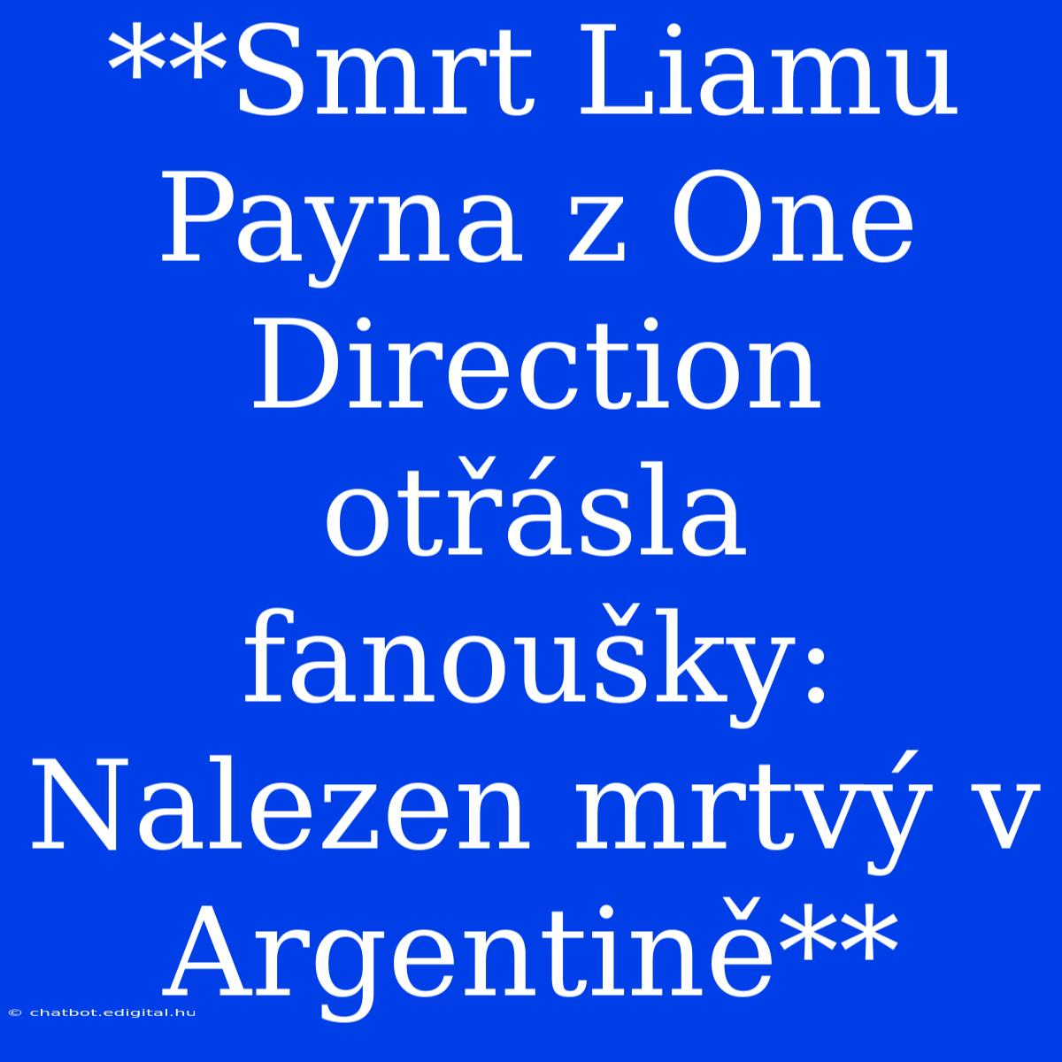 **Smrt Liamu Payna Z One Direction Otřásla Fanoušky: Nalezen Mrtvý V Argentině**