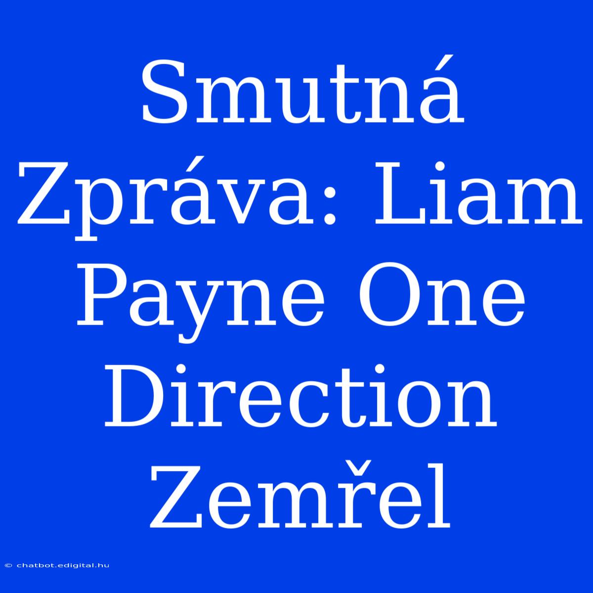 Smutná Zpráva: Liam Payne One Direction Zemřel