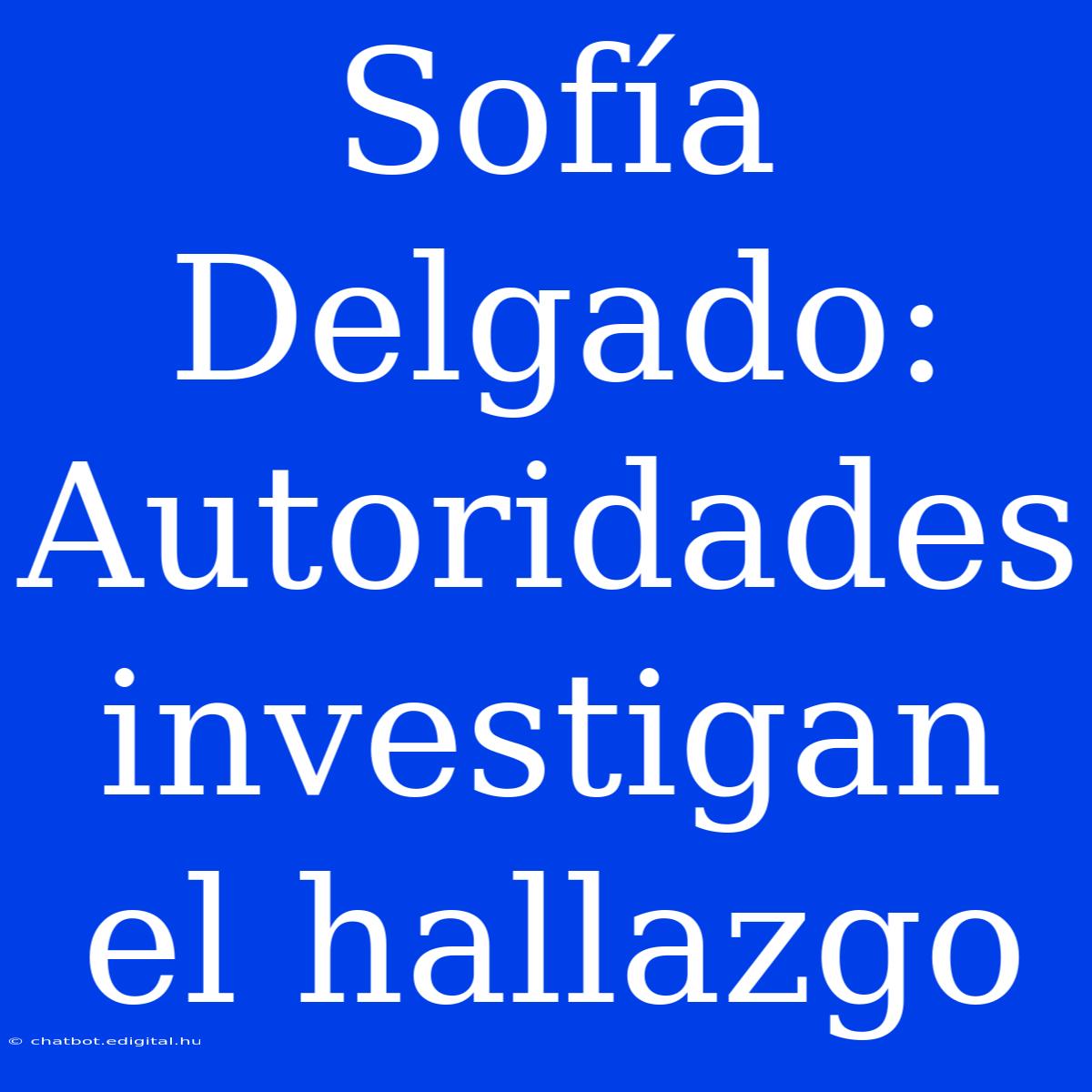 Sofía Delgado: Autoridades Investigan El Hallazgo