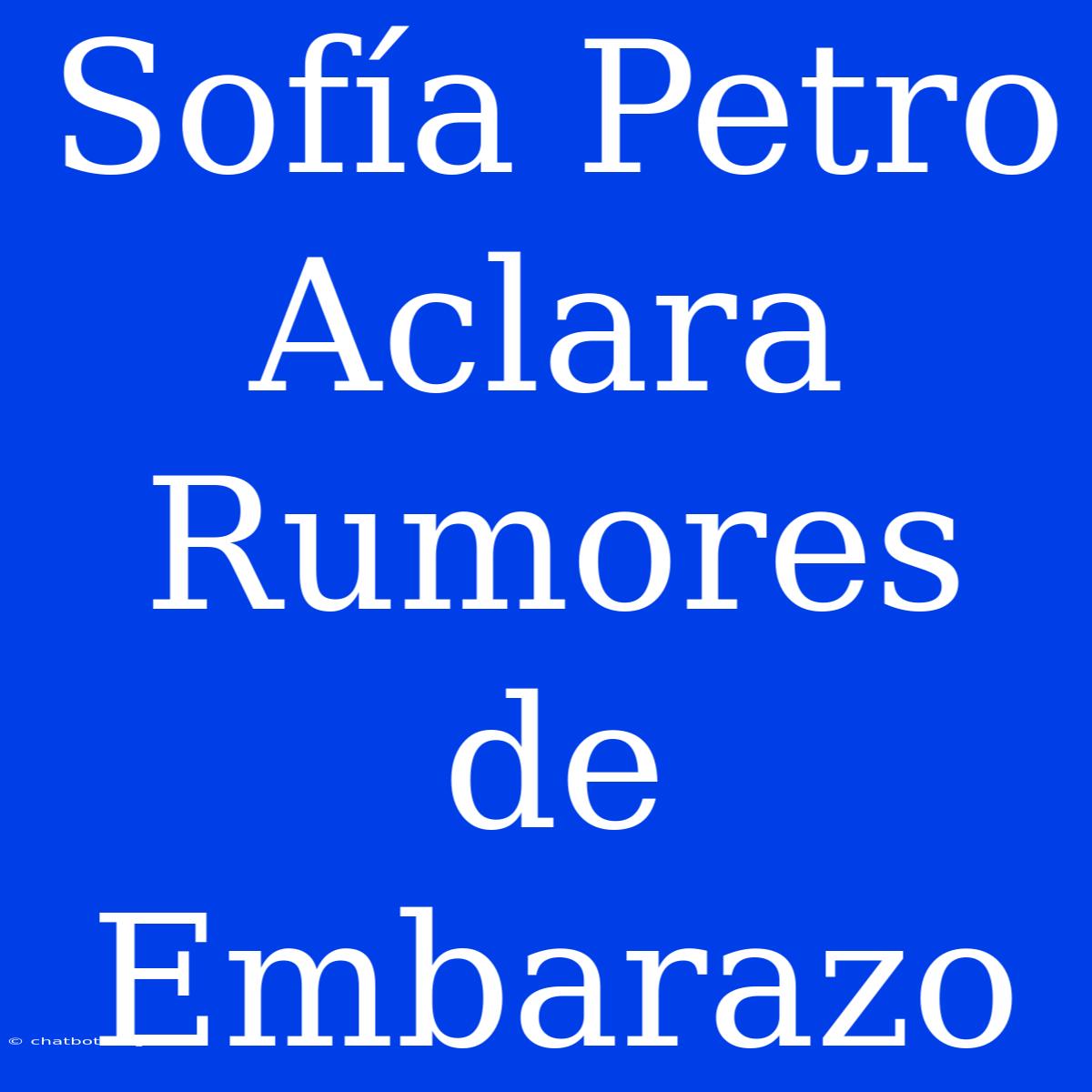 Sofía Petro Aclara Rumores De Embarazo