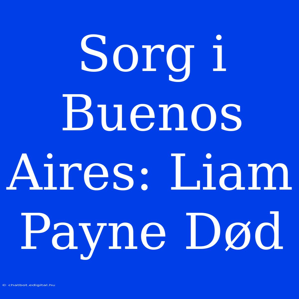 Sorg I Buenos Aires: Liam Payne Død