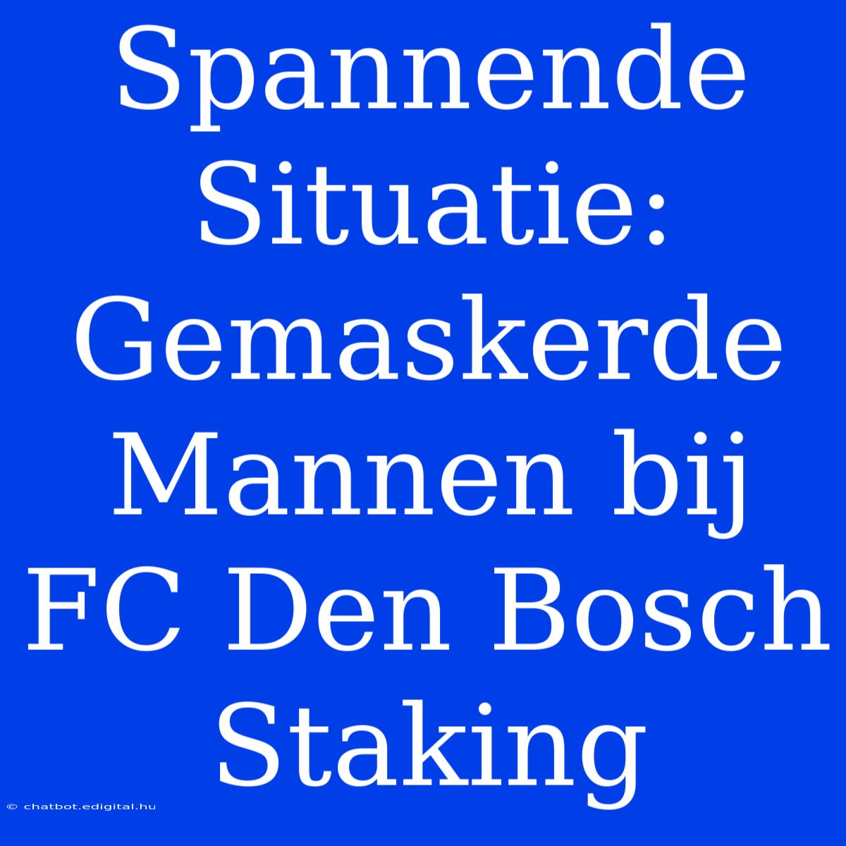 Spannende Situatie: Gemaskerde Mannen Bij FC Den Bosch Staking