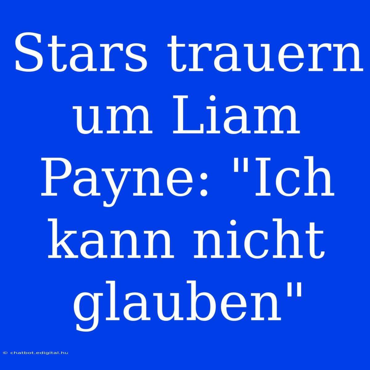 Stars Trauern Um Liam Payne: 