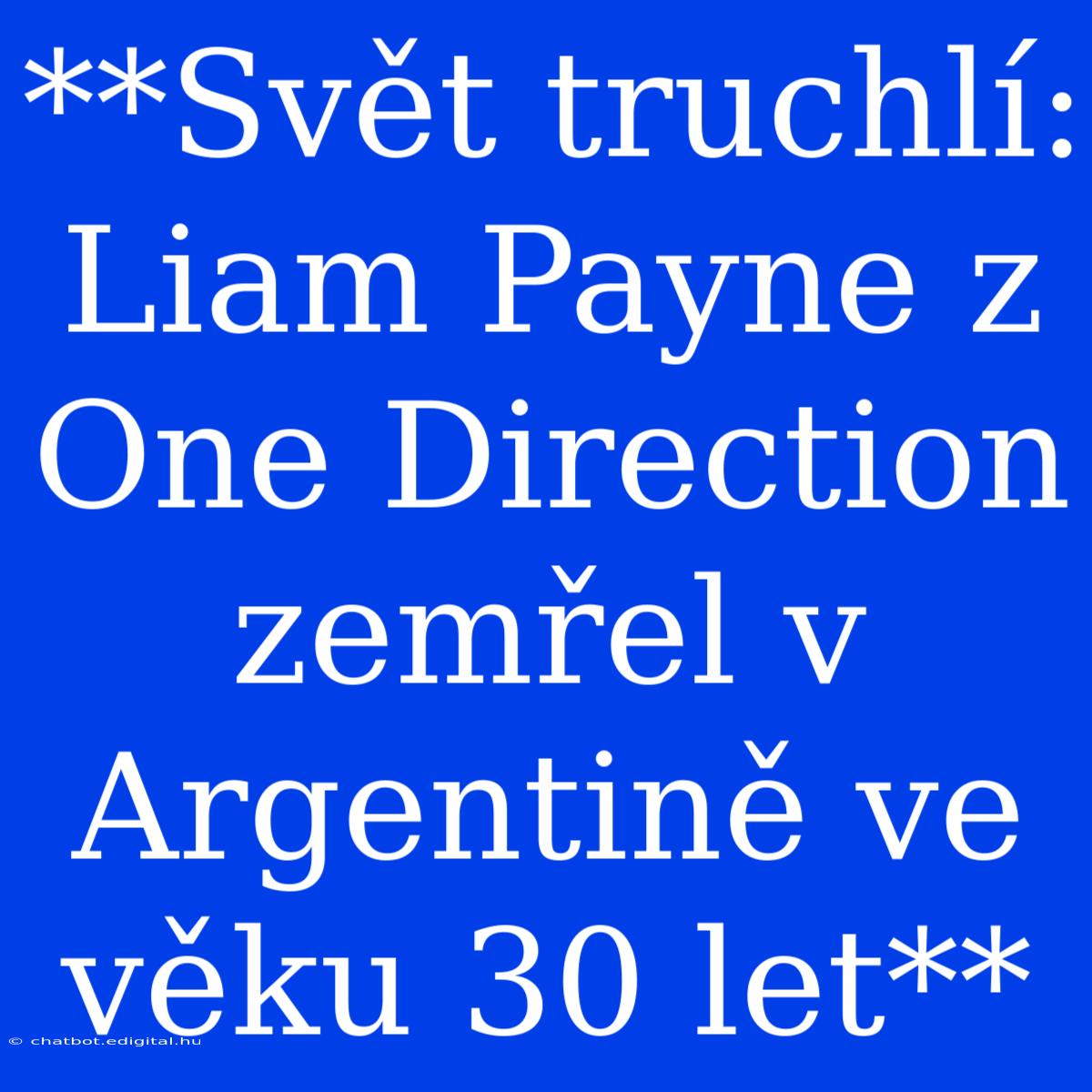 **Svět Truchlí: Liam Payne Z One Direction Zemřel V Argentině Ve Věku 30 Let**