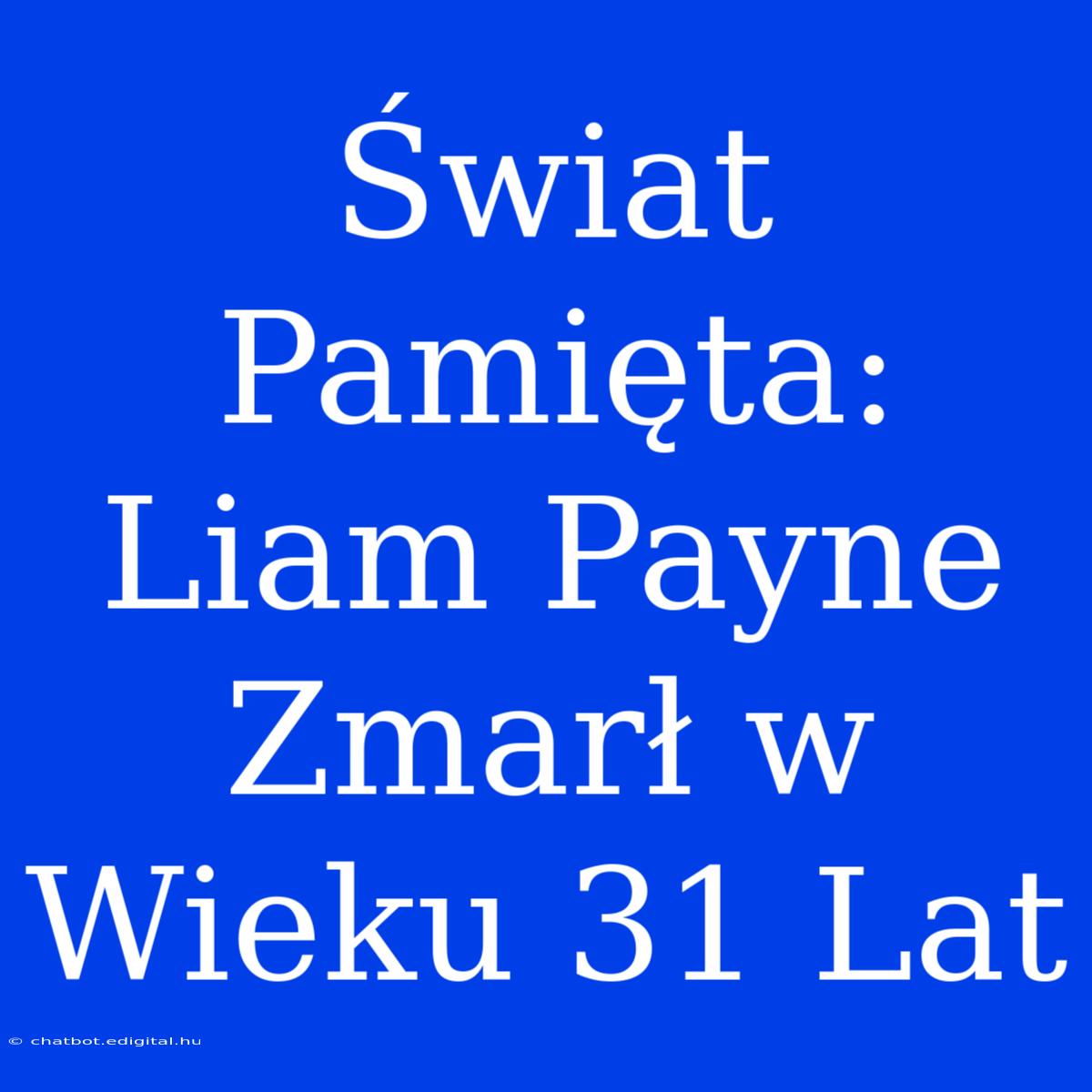 Świat Pamięta: Liam Payne Zmarł W Wieku 31 Lat