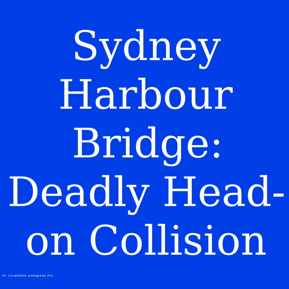 Sydney Harbour Bridge: Deadly Head-on Collision