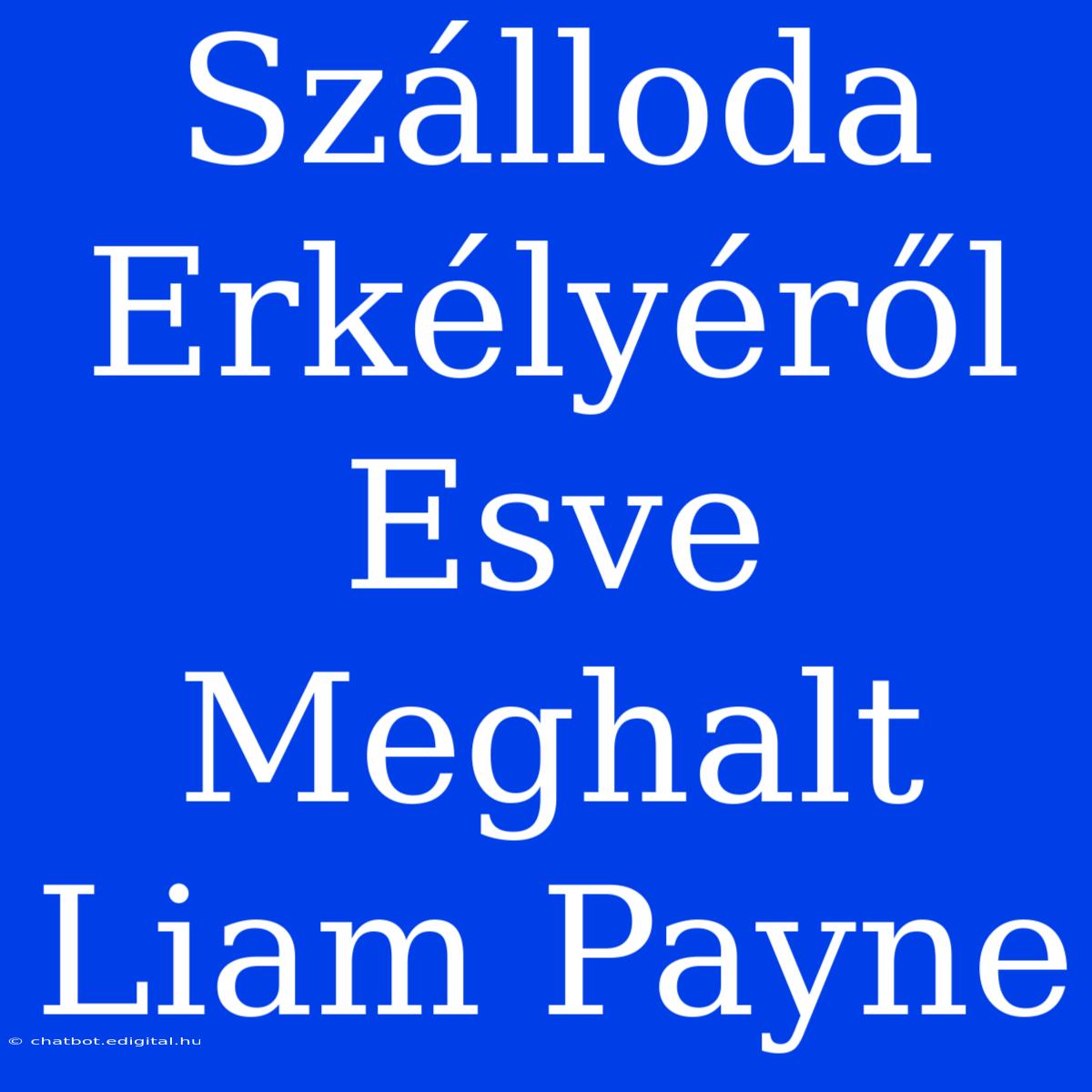 Szálloda Erkélyéről Esve Meghalt Liam Payne