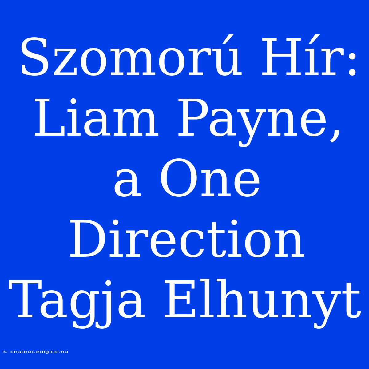 Szomorú Hír: Liam Payne, A One Direction Tagja Elhunyt