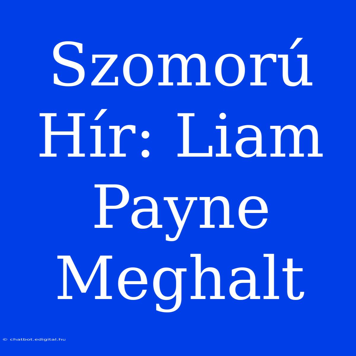 Szomorú Hír: Liam Payne Meghalt